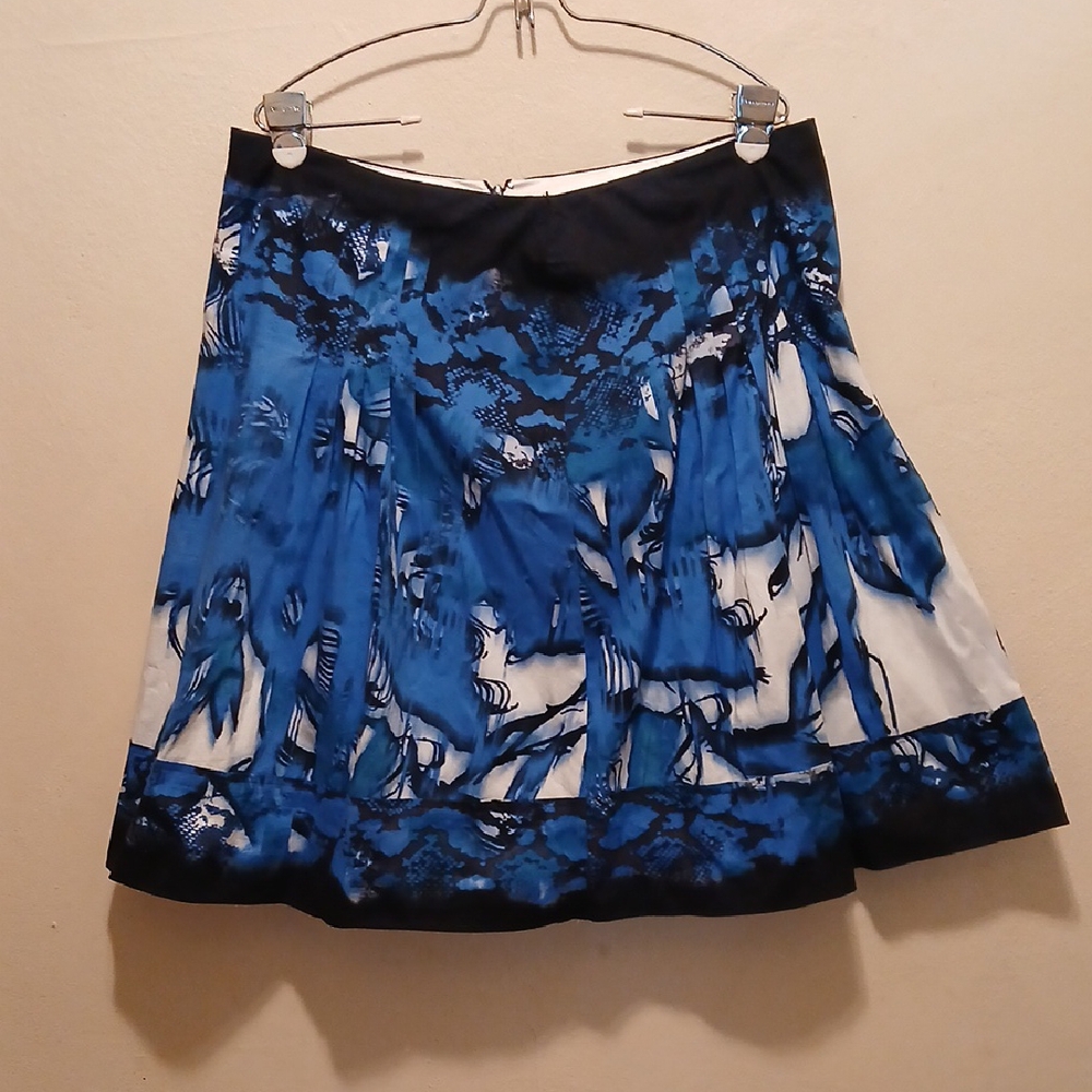 T Tahari Blue and Black Mini Skirt